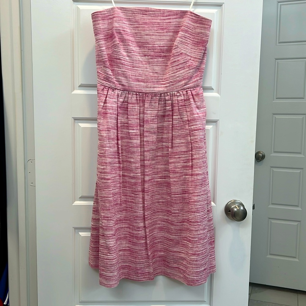 Banana Republic strapless pink a-line dress w/pockets